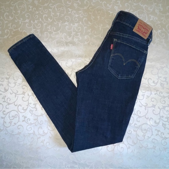 Levi 711 Skinny Distressed Knee Jeans - Picture 10 of 16